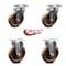Service Caster 5 Inch High Temp Glass Filled Nylon Swivel Top Plate Caster Set with 2 Rigid SCC-20S514-GFNSHT-TP2-2-R-2 - alternate 6